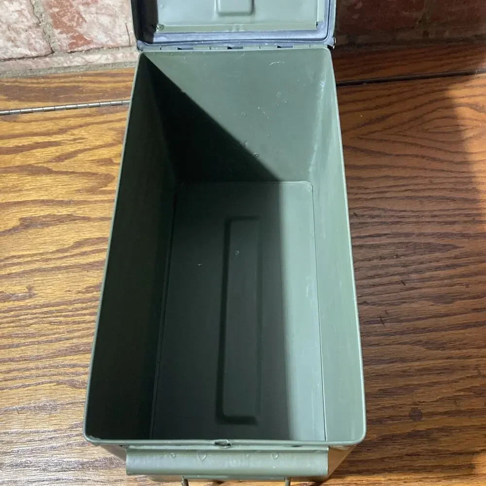 Ammo Tin Steel Box Container M2A1 Heavy Duty Green